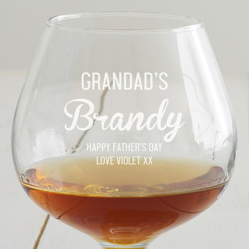 Personalised Brandy Glass For Grandad, 2 of 3