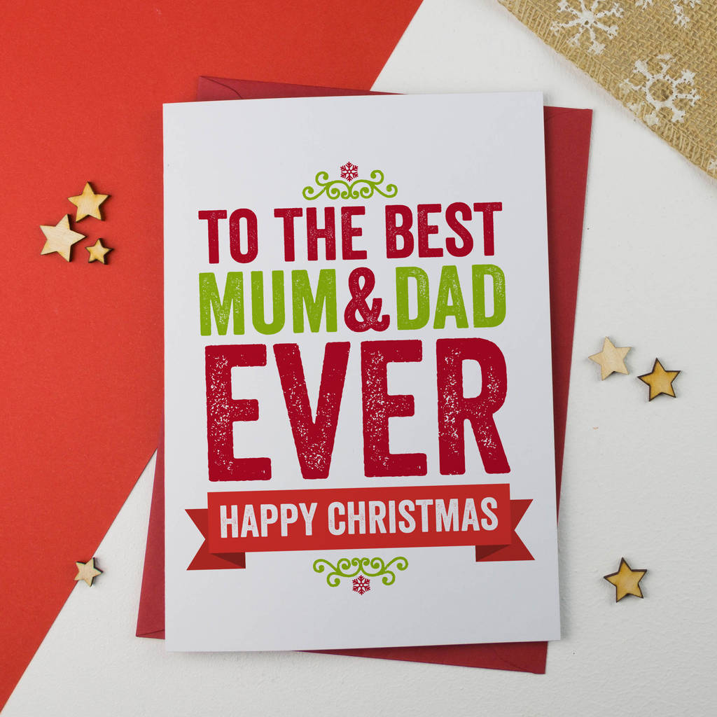 Best Mum And Dad Christmas Card