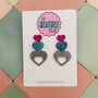 Glitter Triple Heart Resin Earrings, thumbnail 1 of 8