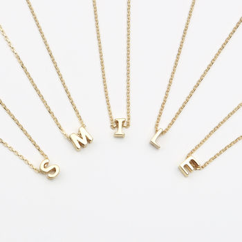 18ct Gold Plated Floating Mini Initial Necklace, 4 of 4