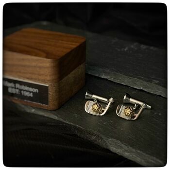 Personalised Two Tone Golf Club And Ball Cufflinks, 11 of 11