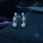 Sterling Silver Blue Opal Trio Crawler Earrings, thumbnail 1 of 9