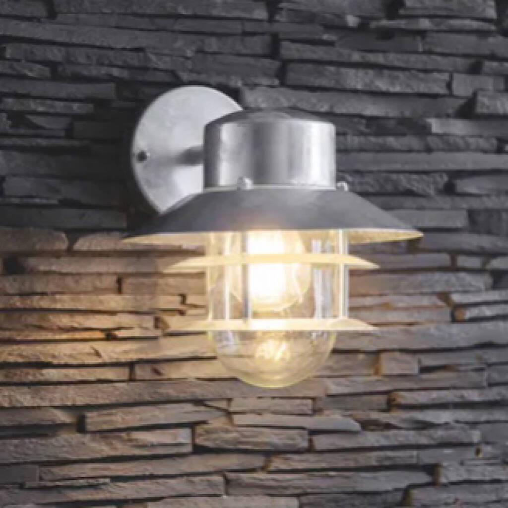 Industrial Hot Dipped Caged Wall Light, 1 of 2