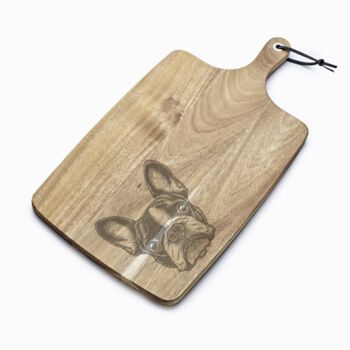Personalised Boston Terrier Engraved Acacia Serving Board, 3 of 9