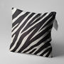 Black And White Zebra Themed Soft Cushion Cover, thumbnail 3 of 7