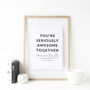 Personalised Awesome Paper Anniversary Wedding Print, thumbnail 1 of 2