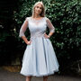 Lace And Tulle Silver And Blue Occasion Dress, thumbnail 2 of 4