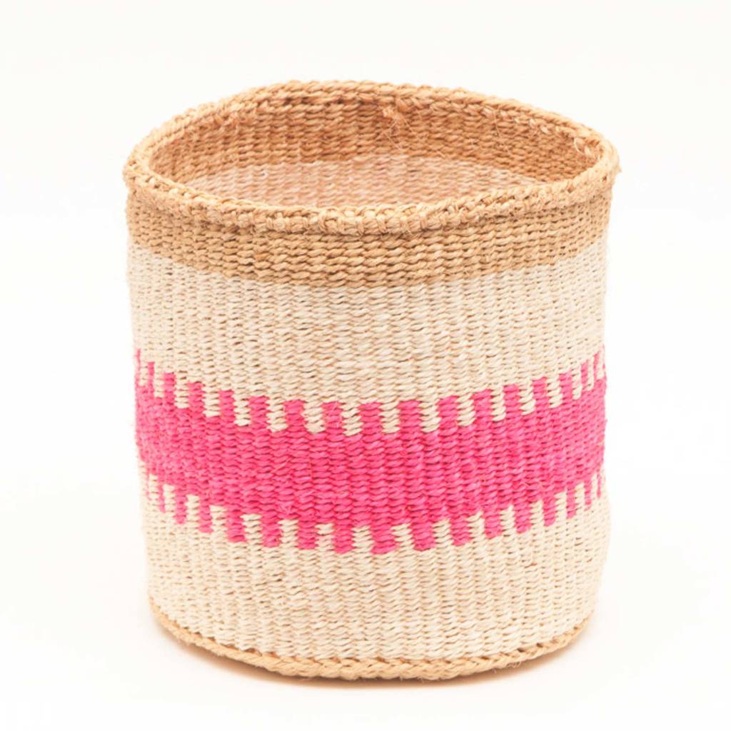 Pink And Natural Storage Basket By The Basket Room