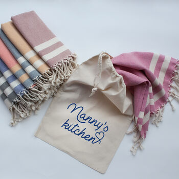 Personalised Kitchen Apron, Tea Towel, Gift For Nanny, 6 of 12