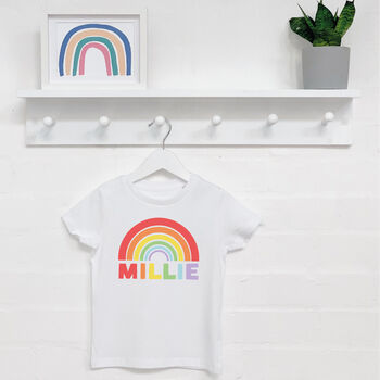 Rainbow Babygrow Or T Shirt Personalised With Name, 3 of 4