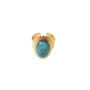 Azaria Luxe 18k Gold Plated Turquoise Oval Stone Ring, thumbnail 2 of 2