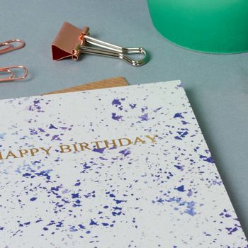 Purple Speckle Happy Birthday Card, 2 of 2