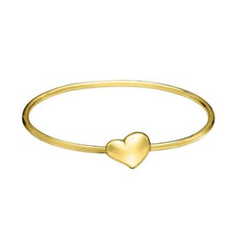 Personalised 18k Gold Vermeil Puffed Heart Bracelet Bangle, 2 of 5