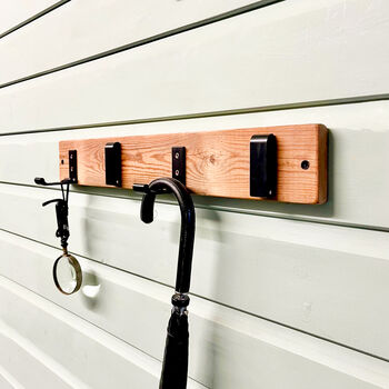 Coat Hook Reclaimed Wooden Flip Down, Flip Up Wall Mounted, 6 of 7