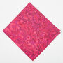 Mens Bright Pink Floral Pocket Square, thumbnail 2 of 6