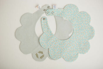 Double Sided Embroidered Cotton Baby Bib, 3 of 6
