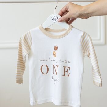 Children's Personalised Nude Teddy Bear Birthday Pyjamas, 2 of 9