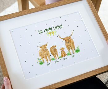 Personalised Highland Cattle Print, 4 of 5