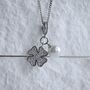 Lucky Flower With Freshwater Pearl Necklace 925, thumbnail 5 of 7