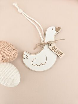 Set Of Four Personalised Wooden Easter Tree Decorations, 3 of 7