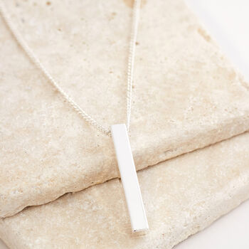 Simple Curb Chain Bar Necklace, 2 of 9