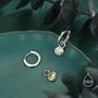 Sterling Silver August Birthstone Peridot Green Crystal Drop Hoop Earrings, thumbnail 7 of 11