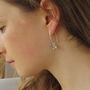 Labradorite And Pearl Silver Cluster Earrings, thumbnail 4 of 5