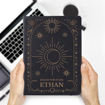 Personalised Celestial Black Hardback Notebook, 2 of 4