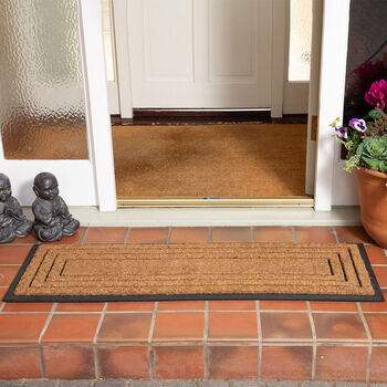 Carlton Rubber Border Natural Coir Door Mat, 3 of 3