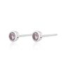 Sterling Silver February Birthstone Stud Earrings Amethyst, thumbnail 2 of 4