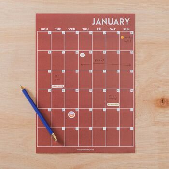 A4 Monthly Undated Wall Planner | 12 Pages | Muted, 4 of 9