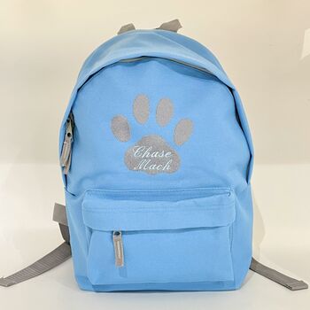 Personalised Embroidered Blue Doggy Backpack, 7 of 7