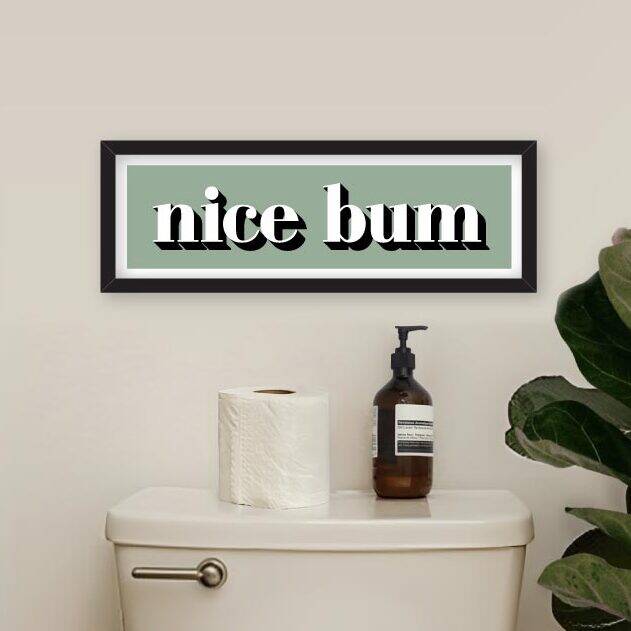 Nice Bum Framed Typography Print, 1 of 12