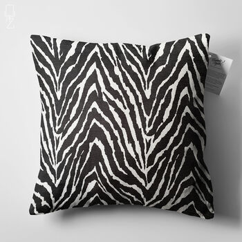 Soft Cushion Cover With Black Zebra Pattern, 5 of 7