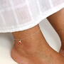Sterling Silver Red Enamel Heart Charm Anklet, thumbnail 3 of 4
