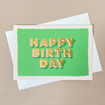 Eight Colour Block 3D Happy Birthday Card Box Set, 6 of 10