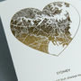 Metallic Foil Heart Shaped Map Greetings Card, thumbnail 10 of 10