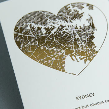 Metallic Foil Heart Shaped Map Greetings Card, 10 of 10