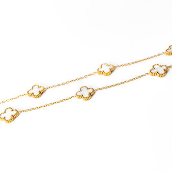 Clover Necklace Gold/White, 2 of 3