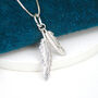 Curved Silver And Gold Double Feather Pendant, thumbnail 7 of 9