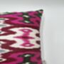 Square Ikat Silk Cushion Watermelon Weave, thumbnail 7 of 8