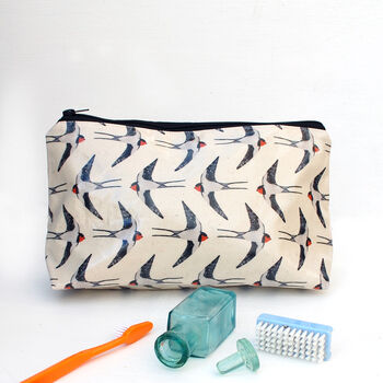 Swallow Oil Cloth Wash Bag, 3 of 3