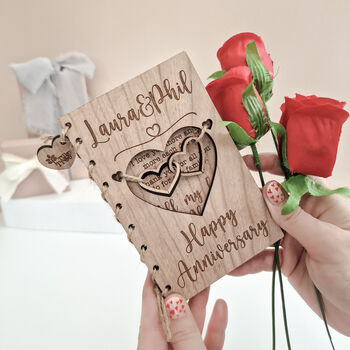 Personalised Wooden Valentine’s Card – Keepsake Gift, 7 of 9