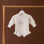 Personalised Knitted Baby Girls Romper, thumbnail 2 of 3