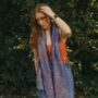 Paisley Tassel Pashmina In Deep Periwinkle, thumbnail 3 of 3