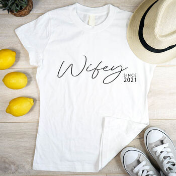 Wifey Organic Cotton Personalised T Shirt, 2 of 5