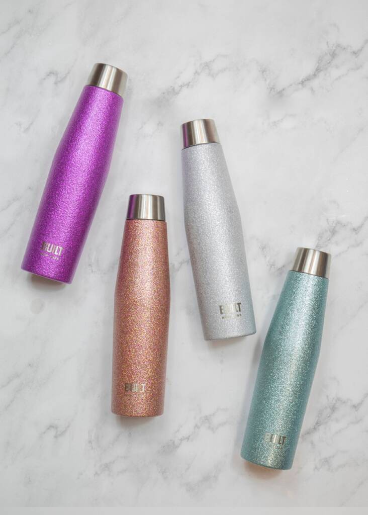 Glitter Water Bottle 540ml Various Colours By Distinctly Living
