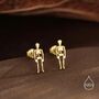 Sterling Silver Full Human Skeleton Stud Earrings, thumbnail 3 of 12