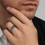 Men’s Personalised Oxidised Sterling Silver Chain Spinner Ring – 8mm, thumbnail 1 of 10