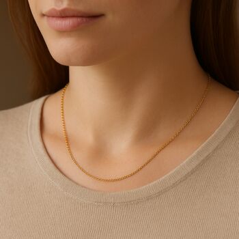 9ct Yellow Gold Medium Belcher Chain – 16in To 20in, 2 of 10